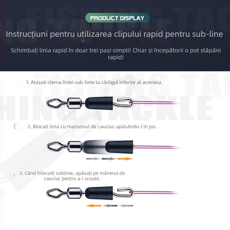 Clip de sub-linie cromat cu cupru și conector inel în formă de opt pentru accesorii de pescuit