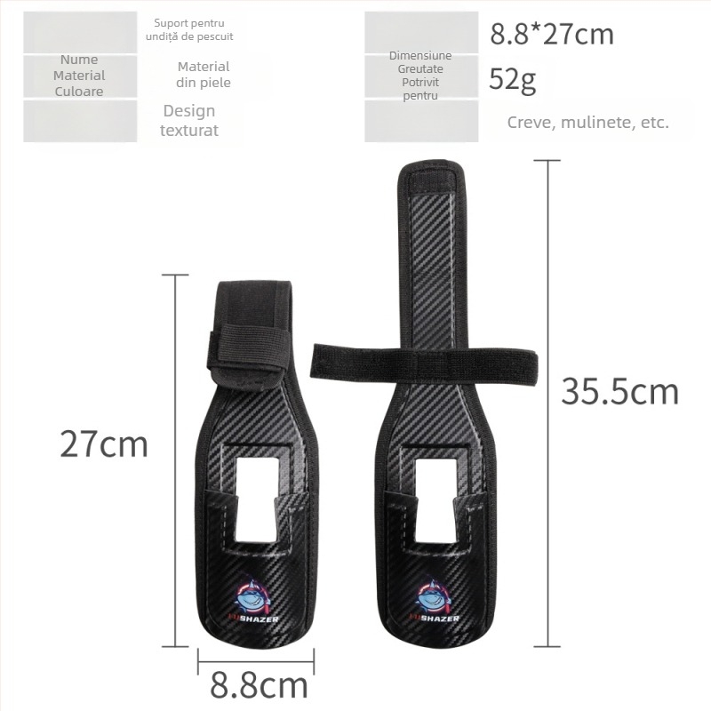 Skimming Shark Geantă din Piele pentru Lansete – Geantă de Pescuit Outdoor, Crossbody