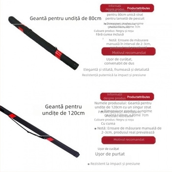 Geantă pentru undiță de pescuit cu husă rigidă – PVC, nu este impermeabilă