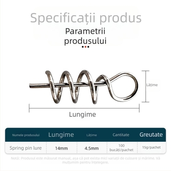 Accesorii pentru năluci: știft arcuit pentru momeli moi, oțel inoxidabil 304, Samsung Fishing Gear