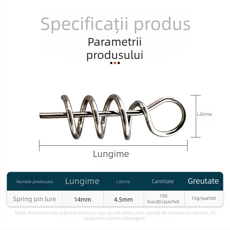Accesorii pentru năluci: știft arcuit pentru momeli moi, oțel inoxidabil 304, Samsung Fishing Gear