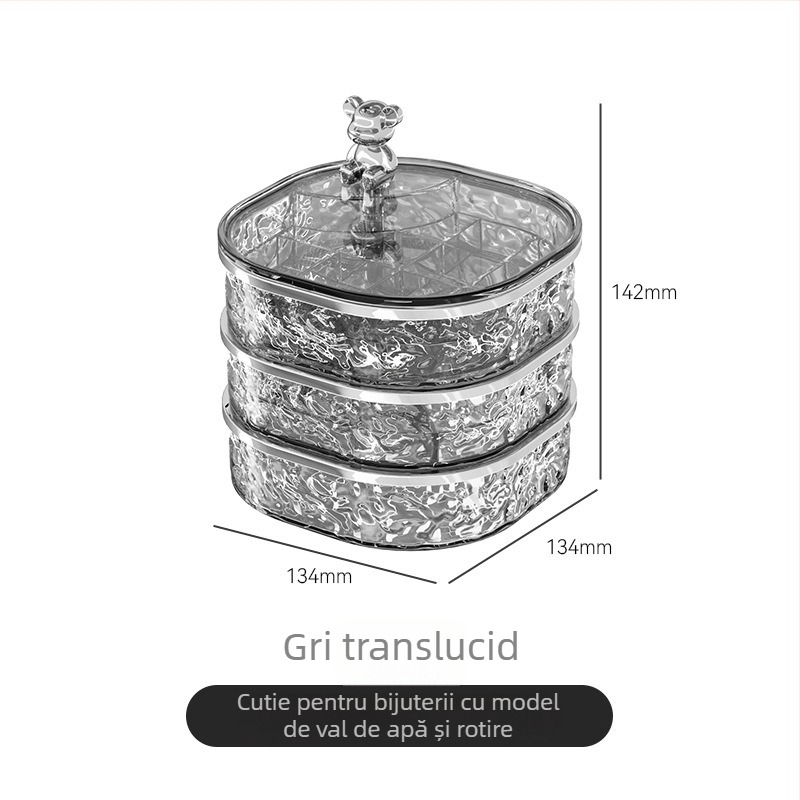 Casetă pentru bijuterii PET+ABS, stil lux ușor, dur, culoare unică