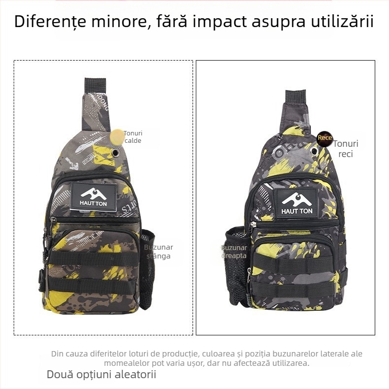 Geantă Haodun pentru năluci – din pânză, geantă de pescuit multifuncțională pentru încărcarea nălucilor, design camuflaj exterior, curea de umăr crossbody, neimpermeabilă