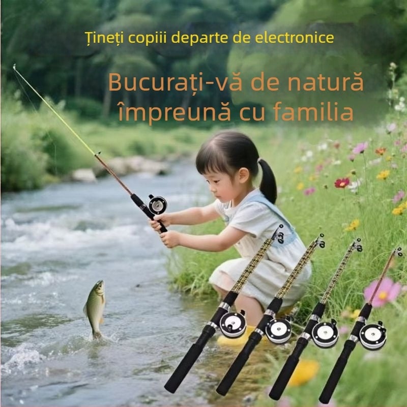 Set de undițe pentru copii din fibră de sticlă — kit complet pentru familie