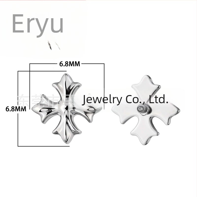 Cercei Crow Heart din aliaj titan, lustruite, model F136/G23