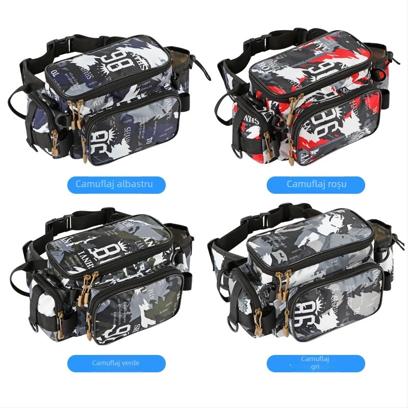 Luya Bag – Geantă pentru momeli de pescuit cu curea talie și design crossbody, capacitate mare, material 600D Oxford, impermeabil