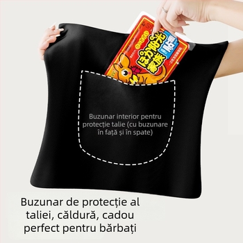 Vesta termică pentru bărbați, cu buzunare duble în față și în spate, călduroasă, construcție dublă, din poliester