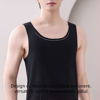 Vesta termică pentru bărbați, cu buzunare duble în față și în spate, călduroasă, construcție dublă, din poliester