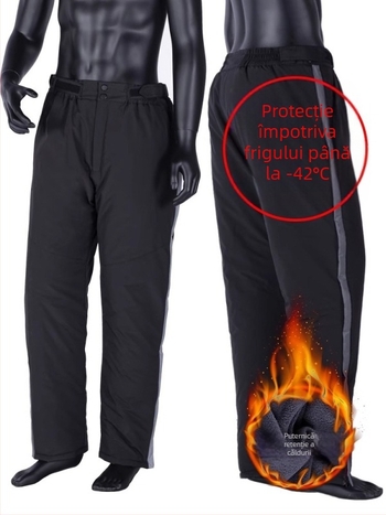 Pantaloni de pescuit, impermeabili și rezistenți la vânt, căptuiți cu fleece, calzi, din fibre sintetice, unisex, pentru iarnă