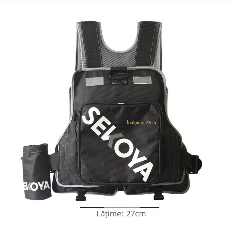 Vesta de pescuit plutitoare, cu scop general, camuflaj, unisex, pentru iarnă, pentru pescuit în mare, în râu, pe stânci și de pe barcă