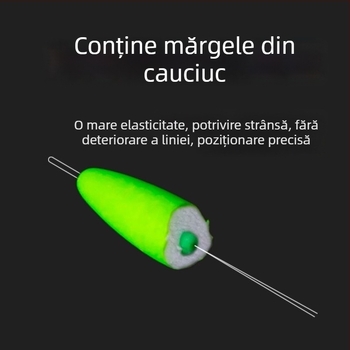 Plută verticală de pescuit - Înaltă sensibilitate, fluorescentă, formă de măslin, șapte stele, vrac