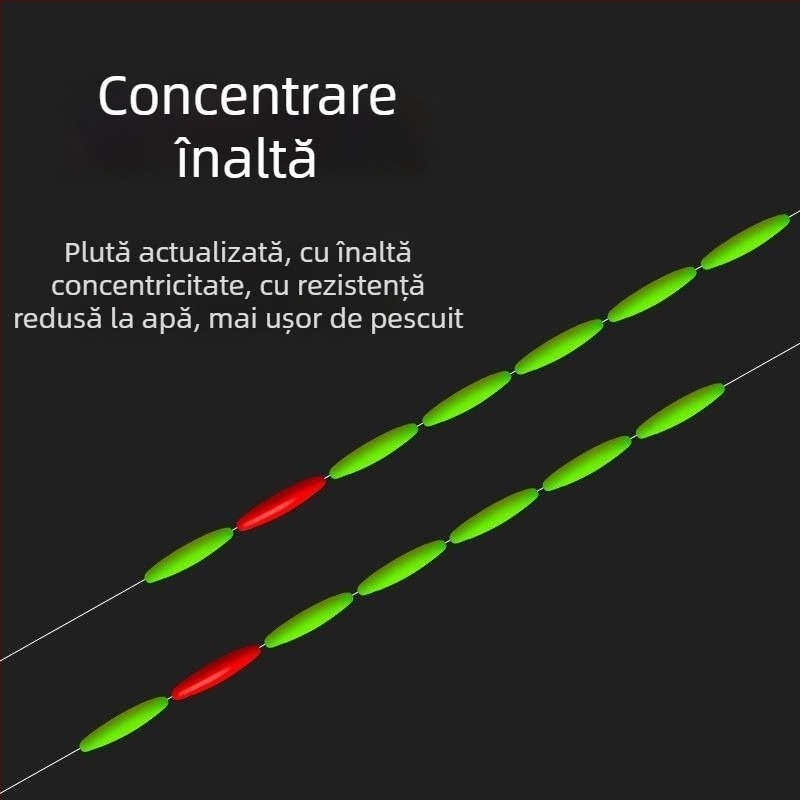 Plută verticală de pescuit - Înaltă sensibilitate, fluorescentă, formă de măslin, șapte stele, vrac