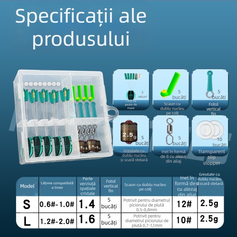 Space Bean set accesorii pentru pescuit la gheață – cu nucleu dublu și șezut unghiular, silicon; Brand Fish of the Sea; Origine China