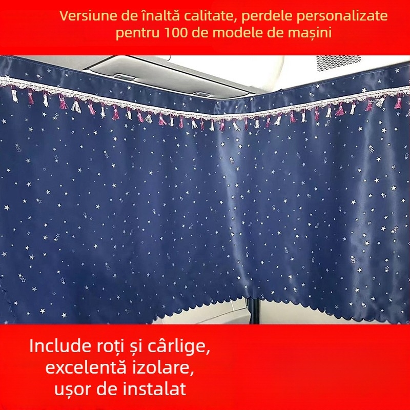 Cortine pentru geamuri laterale de camion mare, din material blackout, prindere prin agățare, protecție solară, personalizabile