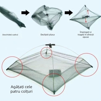 Plasă de pescuit pentru creve – structură deschisă, plasă pliabilă de ridicare, cușcă pentru creve, unealtă de pescuit cu plasă (Marcă: Altul; Material: Altul)