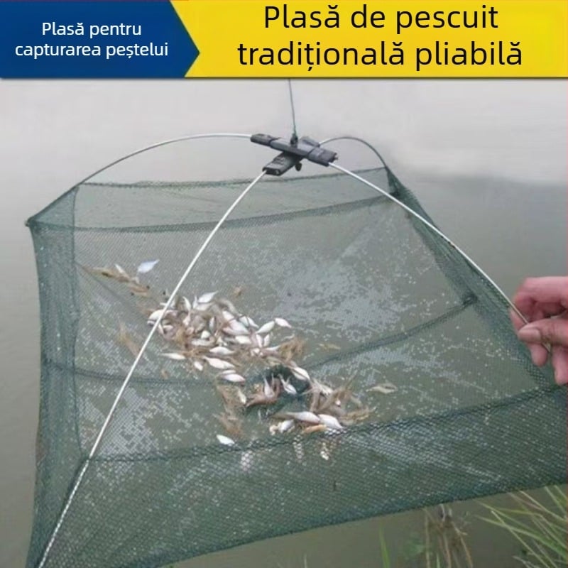 Plasă de pescuit pentru creve – structură deschisă, plasă pliabilă de ridicare, cușcă pentru creve, unealtă de pescuit cu plasă (Marcă: Altul; Material: Altul)