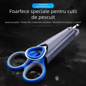 Unealtă de pescuit din oțel inoxidabil, trei în unu: tăietor pentru folie de plumb, tăietor pentru linie și foarfece mici