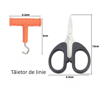 Kit european de unelte de pescuit cu burghiu, pin pentru noduri și clește de tras sârmă (Brand: Tulino; Origine: China; Material: PVC+metal)