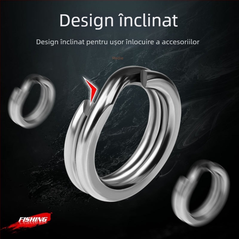 Samsung Fishing Gear 200 bucăți, set inele duble plate pentru conectarea năluci, oțel inoxidabil