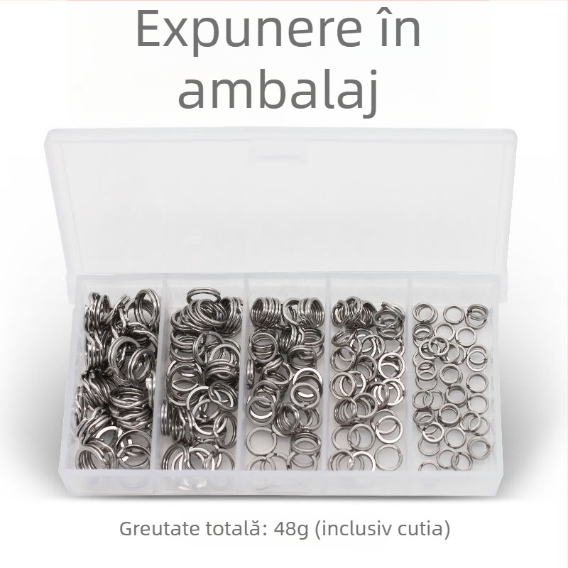 Samsung Fishing Gear 200 bucăți, set inele duble plate pentru conectarea năluci, oțel inoxidabil