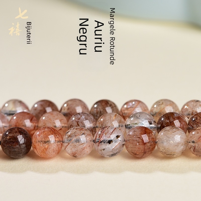 Mărgele imprăștiate din cristale Black Gold Super Seven, DIY semi-finisat, design original totem, tăiere-șlefuire-lustruire