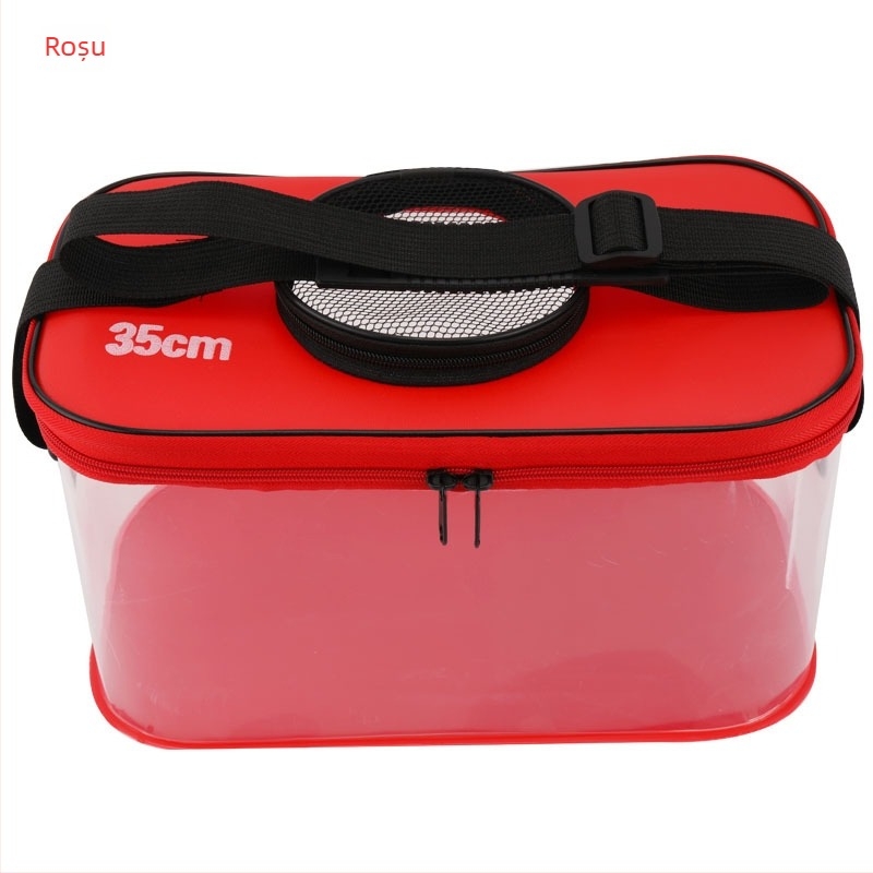 Găleată EVA transparentă pentru pește – pliabilă, stare vizibilă a peștilor, ferestre de ventilatie