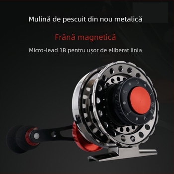Arnova mulinetă de pescuit cu aruncare frontală - integral metalică, tambur frontal, set 40 buc.