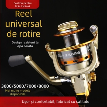 Mulinetă de pescuit rotativă, din metal total (40 buc./pachet)