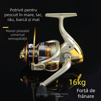 Mulinetă de pescuit rotativă, din metal total (40 buc./pachet)