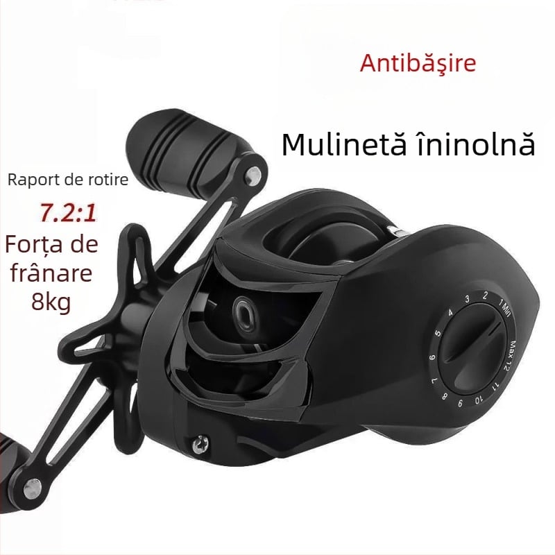 Rotiță de pescuit cu frână magnetică pentru aruncări la distanță, pescuit pe gheață, protecție împotriva rupturii firului