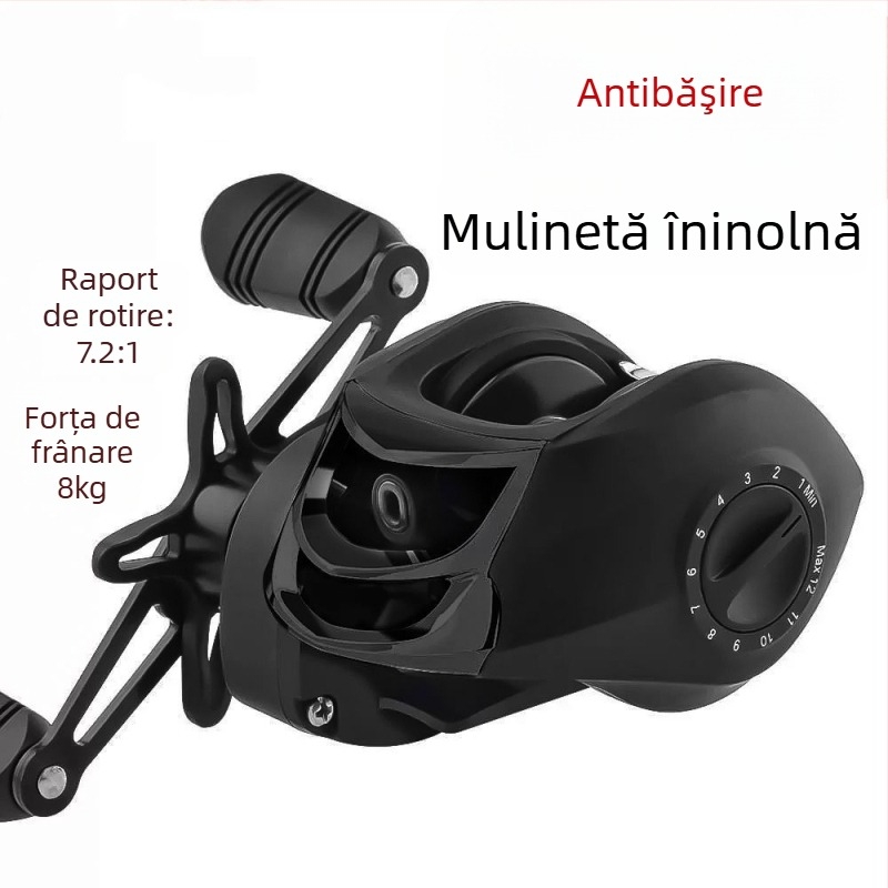 Rotiță de pescuit cu frână magnetică pentru aruncări la distanță, pescuit pe gheață, protecție împotriva rupturii firului