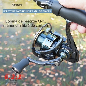 Songchuan mulinetă de spinning ușoară cu braț din carbon, fără joc, micro-pescuit reel, raport de viteză mare, aruncare lungă