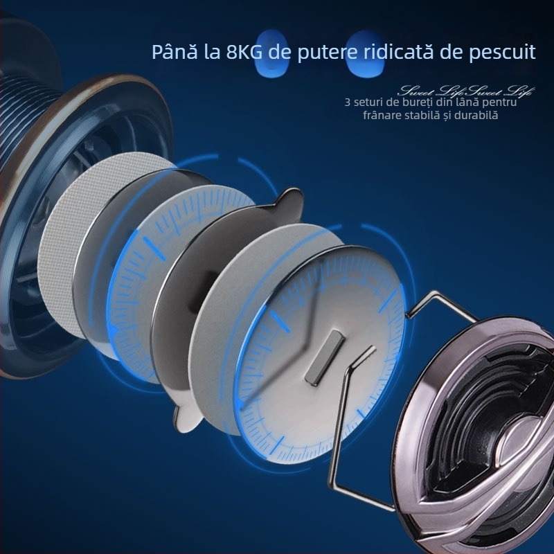 Songchuan mulinetă de spinning ușoară cu braț din carbon, fără joc, micro-pescuit reel, raport de viteză mare, aruncare lungă