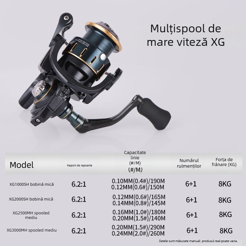 Songchuan mulinetă de spinning ușoară cu braț din carbon, fără joc, micro-pescuit reel, raport de viteză mare, aruncare lungă