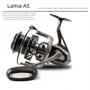 Aojiangshark mulinetă de pescuit din metal integral, micro, cu aruncare lungă