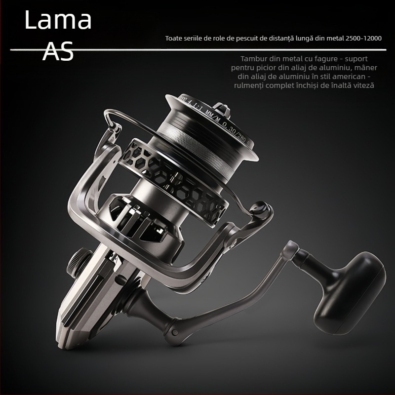 Aojiangshark mulinetă de pescuit din metal integral, micro, cu aruncare lungă