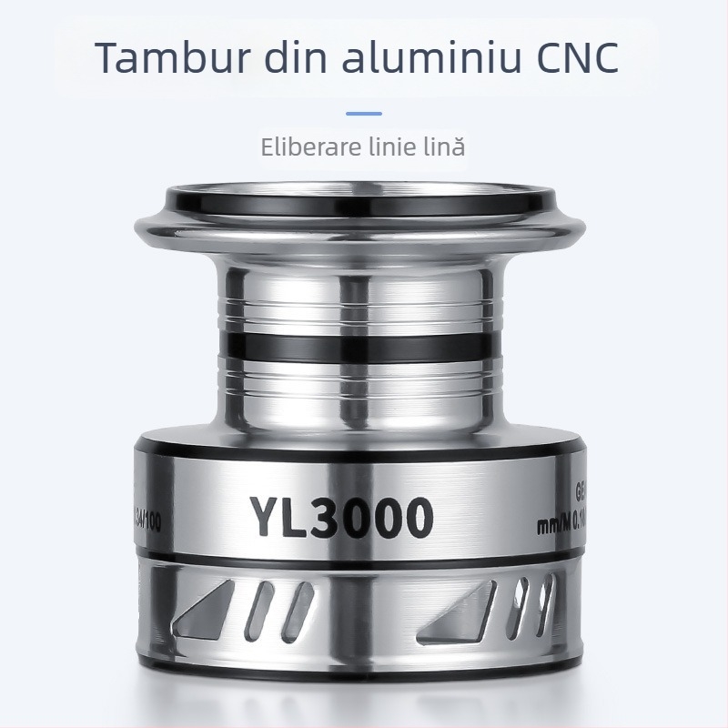 Mulinetă de pescuit spinning pentru pescuit maritim, construcție din metal integrală, aruncare lungă, cutie cu 40 buc.