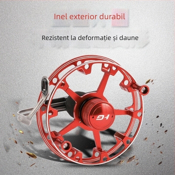 Ant King mulinetă metalică de pescuit cu frână frontală, ușoară, manuală