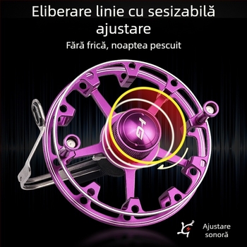 Ant King mulinetă metalică de pescuit cu frână frontală, ușoară, manuală