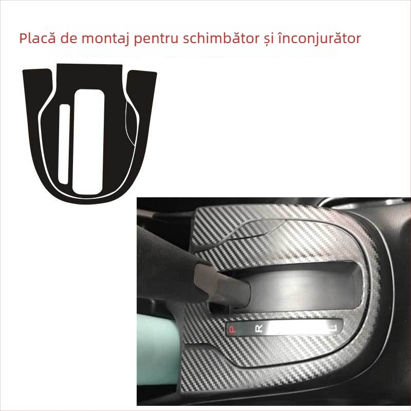 Folie decorativă din fibră de carbon pentru consola centrală interioară – adeziv pe dos, personalizare disponibilă, stil auto special