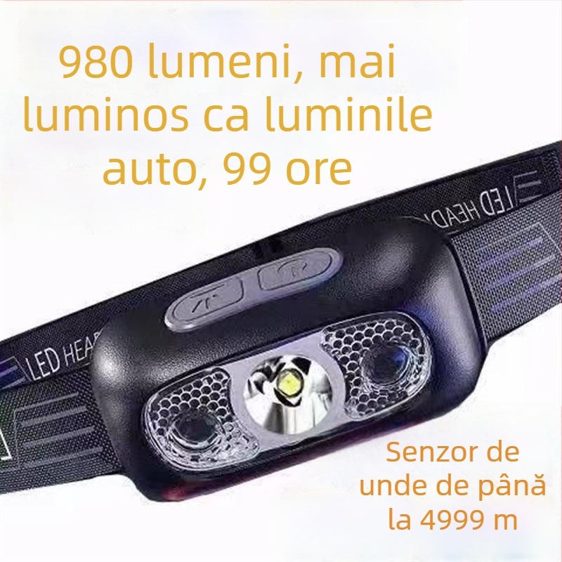 Frontala cu baterie, lampă incandescentă, impermeabilă, model Bj779k8j