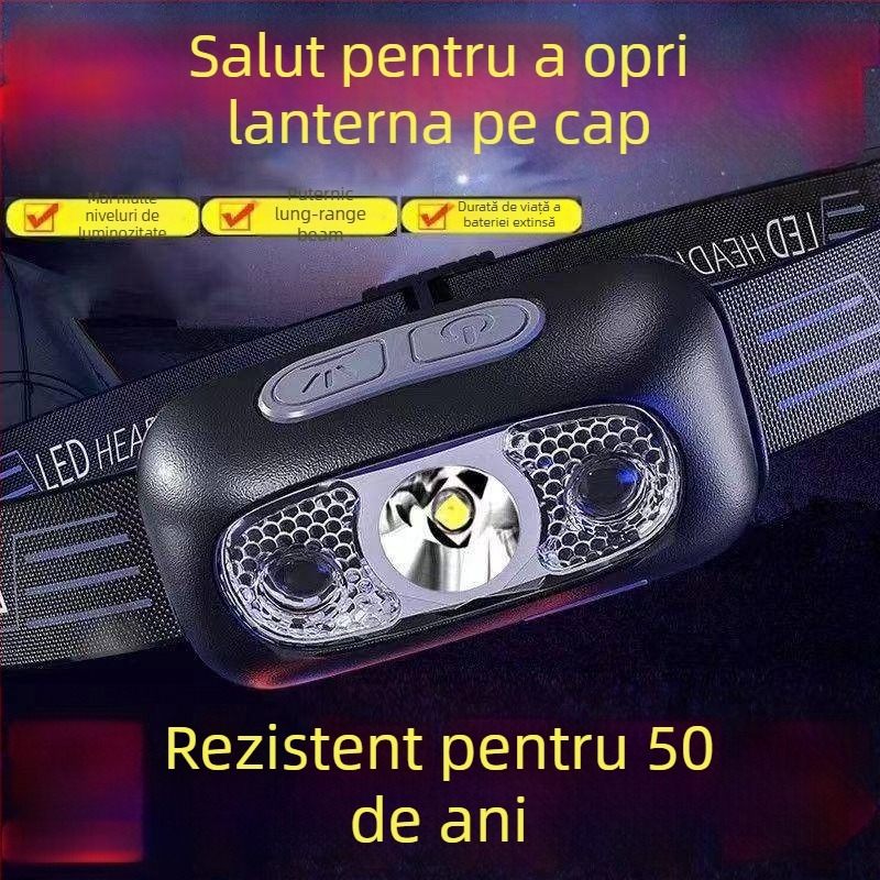 Frontala cu baterie, lampă incandescentă, impermeabilă, model Bj779k8j