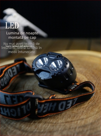 Frontala LED reîncărcabilă, impermeabilă, rază de 100 m, autonomie 3–6 ore, greutate 55 g
