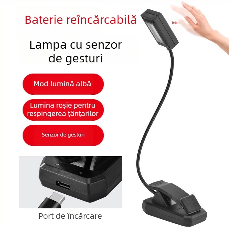 Lampă LED pentru pescuit nocturn cu senzor anti-țânțari, alimentare cu baterie, IPX3 rezistent la apă, carcasă din plastic