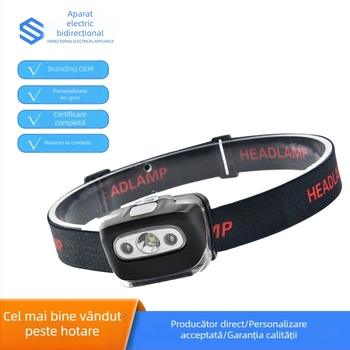 Lampa frontală LED portabilă pentru exterior, alimentare cu baterie, 3W, iluminare roșie și albă duală, pentru pescuit și plimbări nocturne