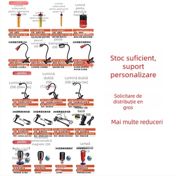 Lampă LED pentru pescuit pe plută/raft – corp ABS, alimentare prin încărcare, sursă LED, rază până la 100-200 m, încărcător inclus