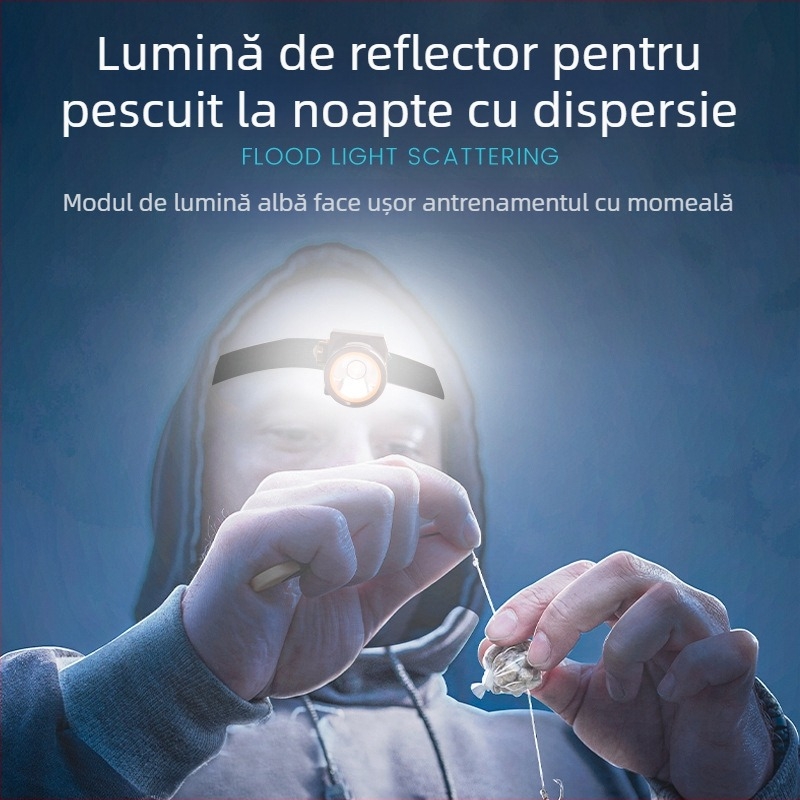 Lampă LED pentru pescuit pe plută/raft – corp ABS, alimentare prin încărcare, sursă LED, rază până la 100-200 m, încărcător inclus