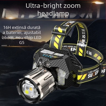 Frontala LED reîncărcabilă, ultraluminantă, rază lungă, senzor, autonomie 16h
