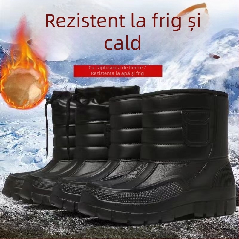 Ghete de zăpadă: impermeabile, antiderapante, căptușite cu fleece sintetic, PU partea superioară, EVA talpă