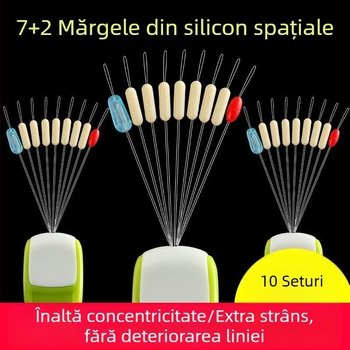 Mărgele spațiale din silicon, cilindrice, set complet pentru accesorii linie de pescuit (Material: Silicon; Formă: Cilindrică; Element: Mărgele spațiale; Set: Complet)